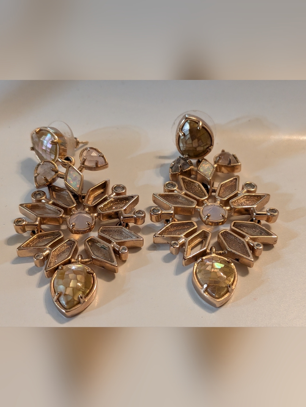 Kendra Scott Rose Gold Iridescent Aurilla Earrings (Pierced)